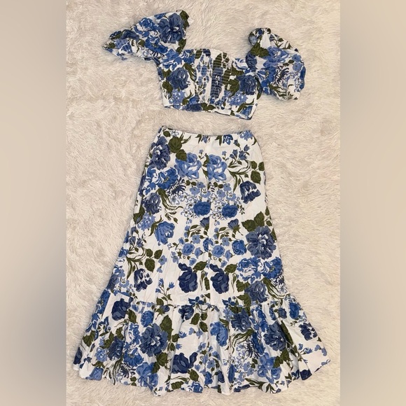 NWOT REFORMATION Sunnie Lucca Floral Skirt set Two Piece sz 2 - Picture 10 of 12